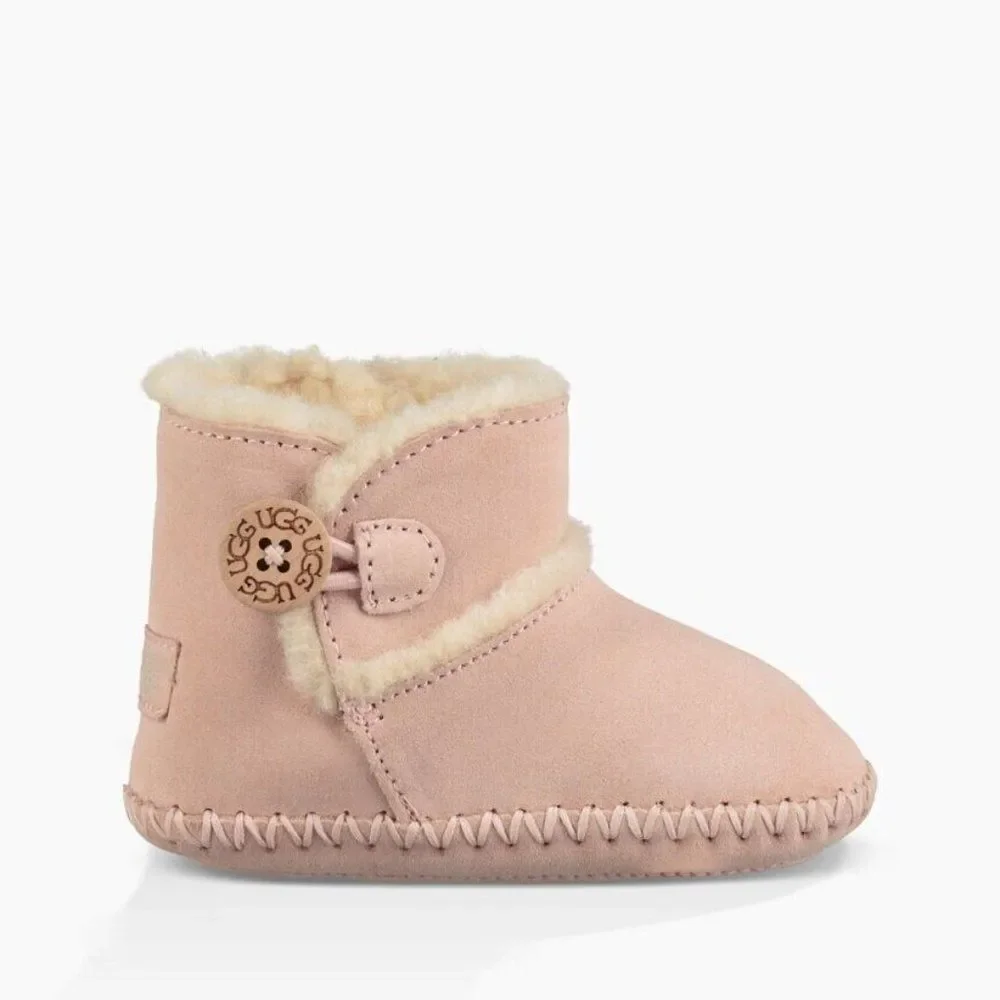 UGG Lemmy II 1018136I Toddler Kid's Baby Pink Suede & Sheepskin Bootie UGG367